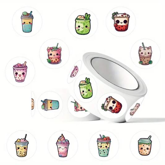 Kawaii Animal & Fruit Bubble Tea Stickers