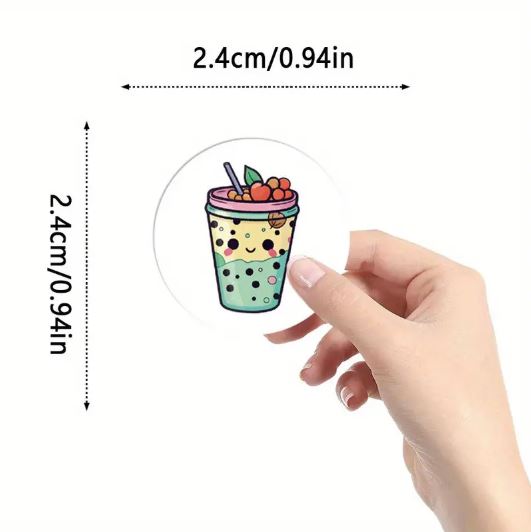 Kawaii Animal & Fruit Bubble Tea Stickers