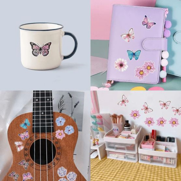 Butterfly & Flower Stickers (8 designs)