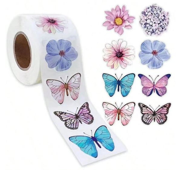 Butterfly & Flower Stickers (8 designs)
