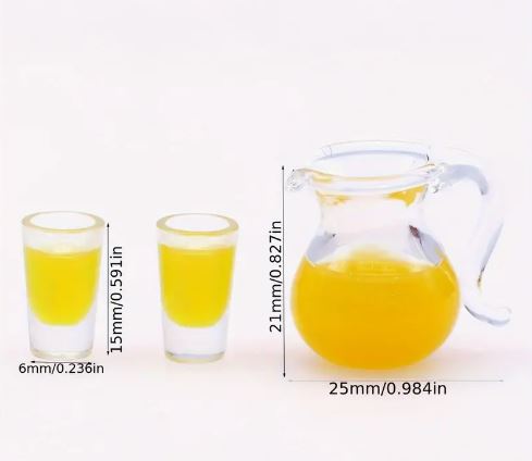 Milk in Pitcher with 2 Cups (Miniature, suitable for Printer's Tray)