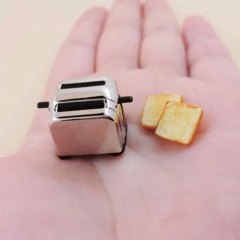 Silver Toaster & Toast (Miniature, suitable for Printer's Tray)