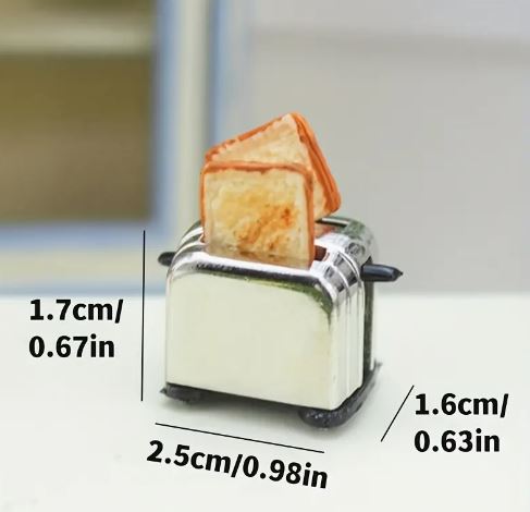Silver Toaster & Toast (Miniature, suitable for Printer's Tray)