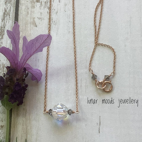 Crystal & Rose Gold Filled Necklace