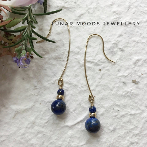 Lapis Lazuli & Gold Filled Earrings