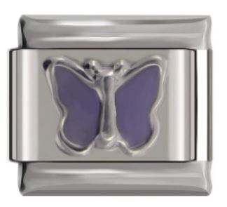 Italian Charm Butterfly Lilac Enamel (Fits Nomination Bracelet)