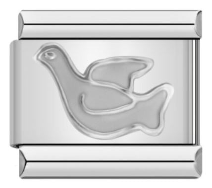 Italian Charm Dove White Enamel (Fits Nomination Bracelet)