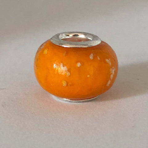 Bead Fitting Pandora Murano-Type Orange, Resin