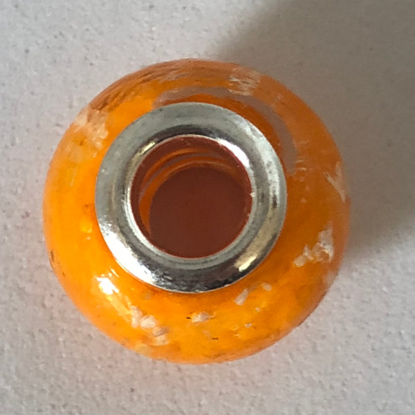 Bead Fitting Pandora Murano-Type Orange, Resin