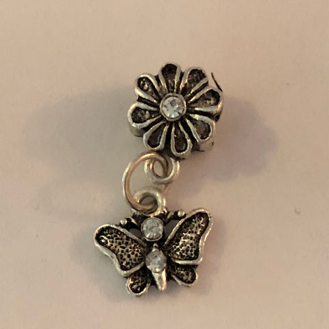 Bead Fitting Pandora 'Silver', Flower Gemstone