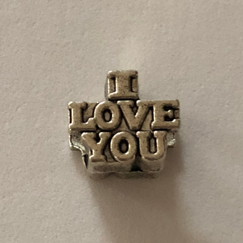 Bead Fitting Pandora 'Silver', 'I Love You', Spacer