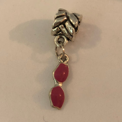 Bead Fitting Pandora 'Silver', Sunglasses (Purple), Enamel, Dangle