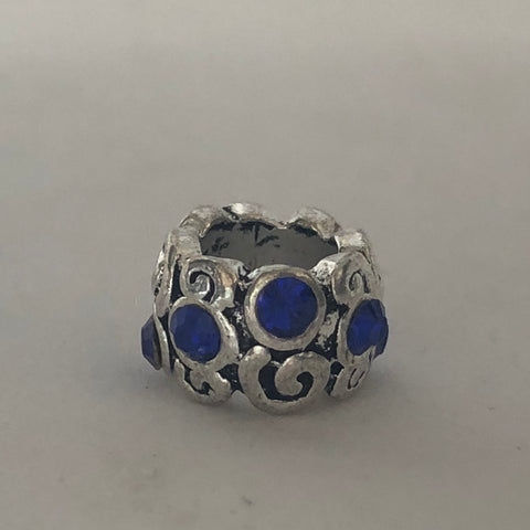 Bead Fitting Pandora Blue Gemstones & 'Silver'
