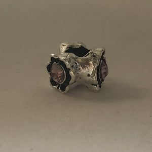 Bead Fitting Pandora Pink Diamante Triad & 'Silver'