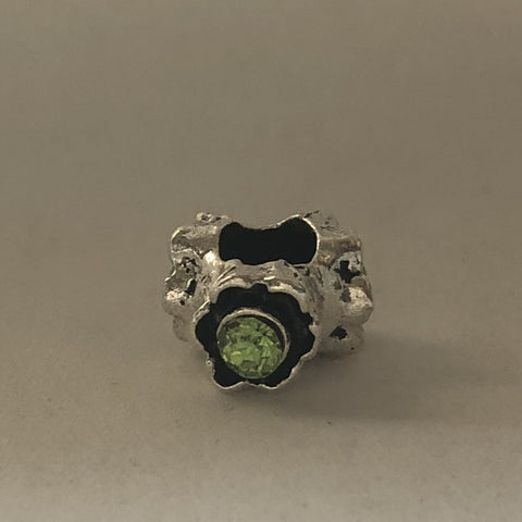 Bead Fitting Pandora Green Diamante Triad & 'Silver'