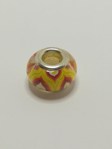 Bead Fitting Pandora Murano-Type Glass Stripe