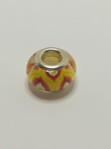 Bead Fitting Pandora Murano-Type Glass Stripe