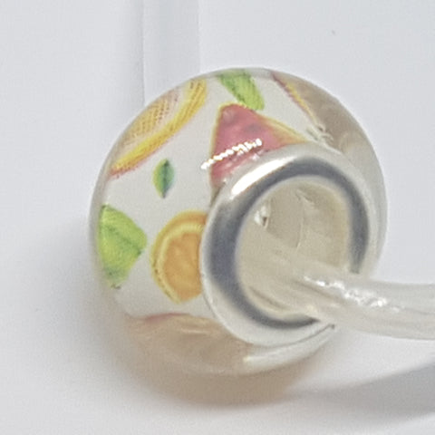 Bead Fitting Pandora Murano-Type Lemon & Watermelon Fruit Design