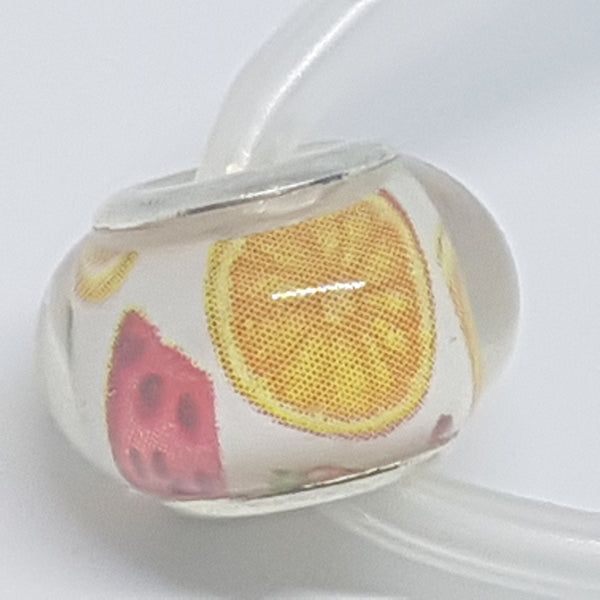 Bead Fitting Pandora Murano-Type Lemon & Watermelon Fruit Design
