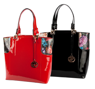 Madison Floral Shopper/Tote - Red (Pierre Cardin)