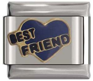 Italian Charm 'Silver' Best Friend Heart (Fits Nomination Bracelet)