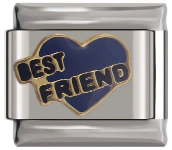 Italian Charm 'Silver' Best Friend Heart (Fits Nomination Bracelet)