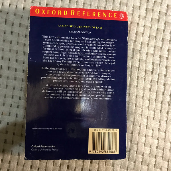 A Concise Dictionary of Law (Oxford Reference)