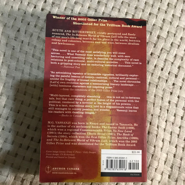 The In-Between World of Vikram Lall (MG Vassanji)