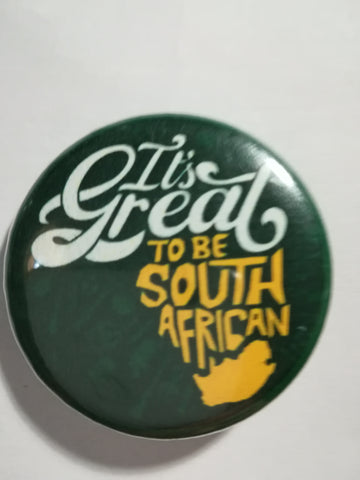 Pin Badge: 'It's Great To Be South African' (Large)
