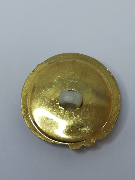 Round Shank Button (Pearl with 'Gold' Design)