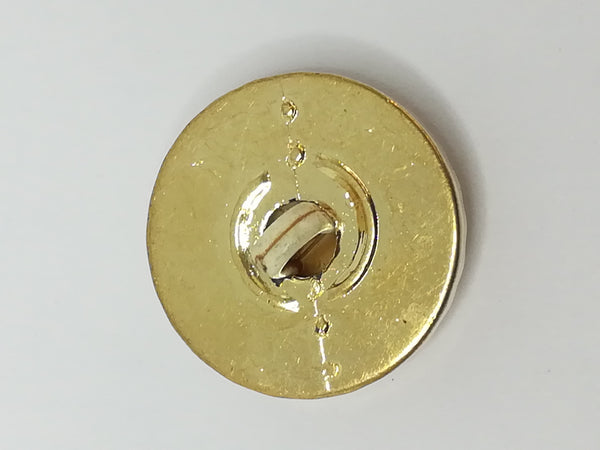 Round Shank Button Floral Design (White with 'Gold' Trimming)