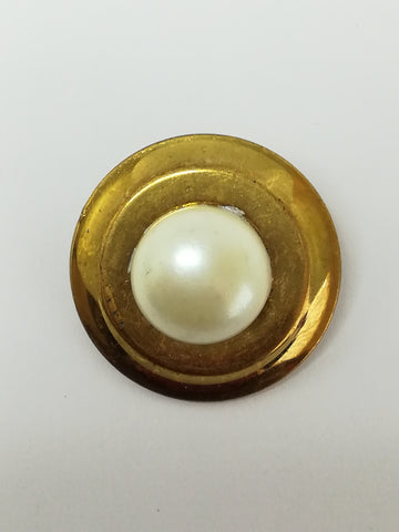 Round Shank Button ('Brass' Surround with Centre 'Pearl')