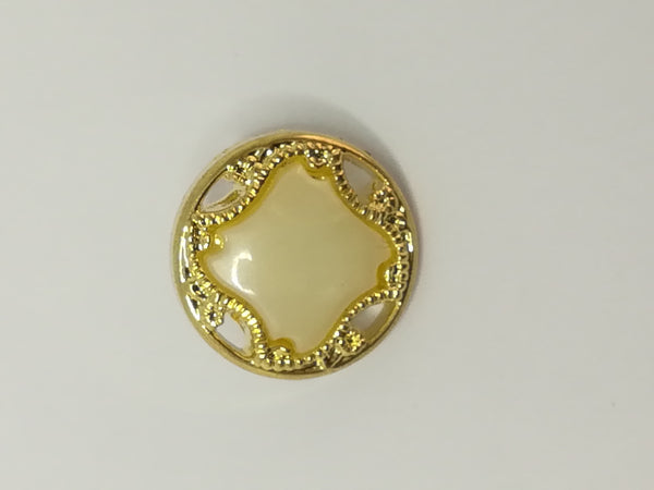 Round Shank Button (White Pearls with Overlaying Trim)