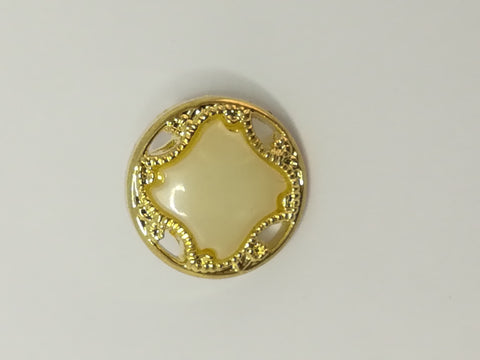 Round Shank Button (White Pearls with Overlaying Trim)