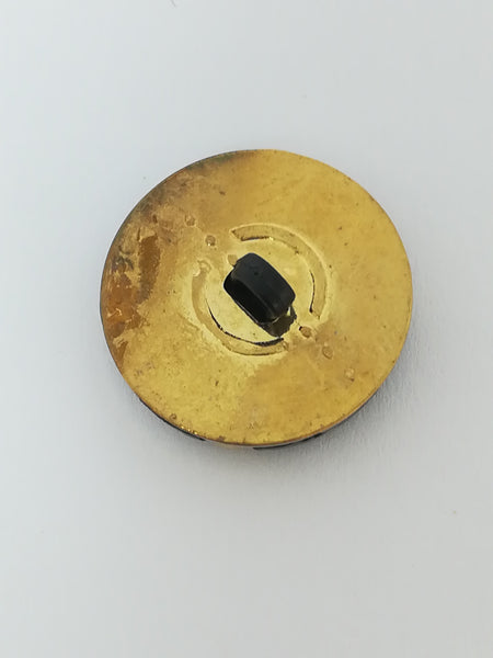 Round Shank Button Plastic (Black / 'Gold')