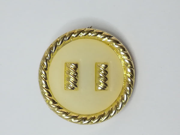 Round Shank Button Central 'Gold' Design (White with 'Gold' Trim)