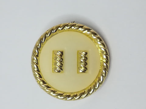 Round Shank Button Central 'Gold' Design (White with 'Gold' Trim)