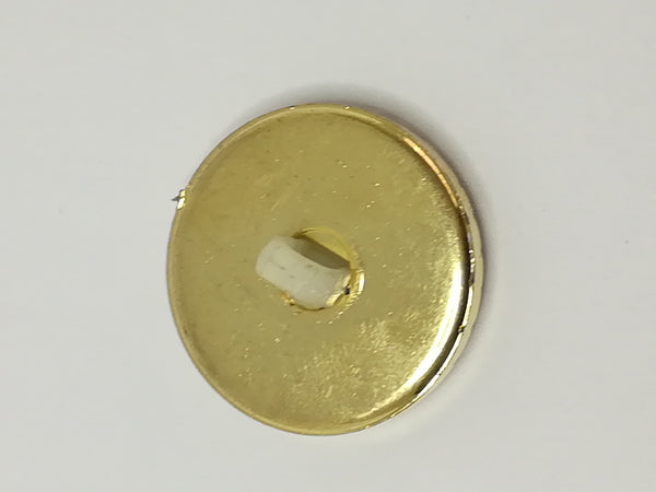 Round Shank Button Central 'Gold' Design (White with 'Gold' Trim)