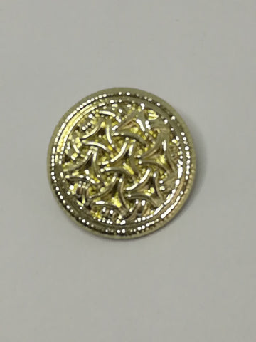 Round Shank Button with Striped Design ('Gold')