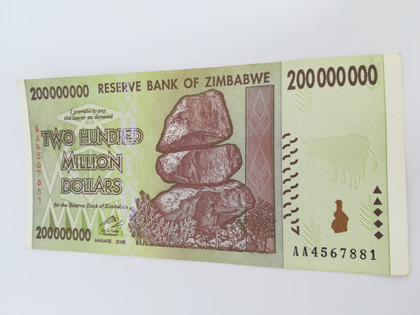 200 Million Zimbabwean Dollar Bank Note