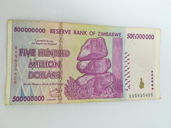500 Million Zimbabwean Dollar Bank Note