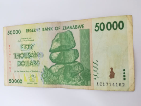 50 Thousand Zimbabwean Dollar Bank Note