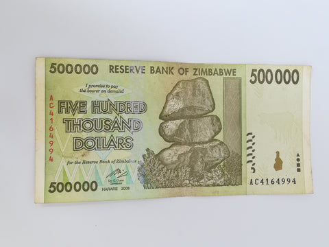 500 Thousand Zimbabwean Dollar Bank Note