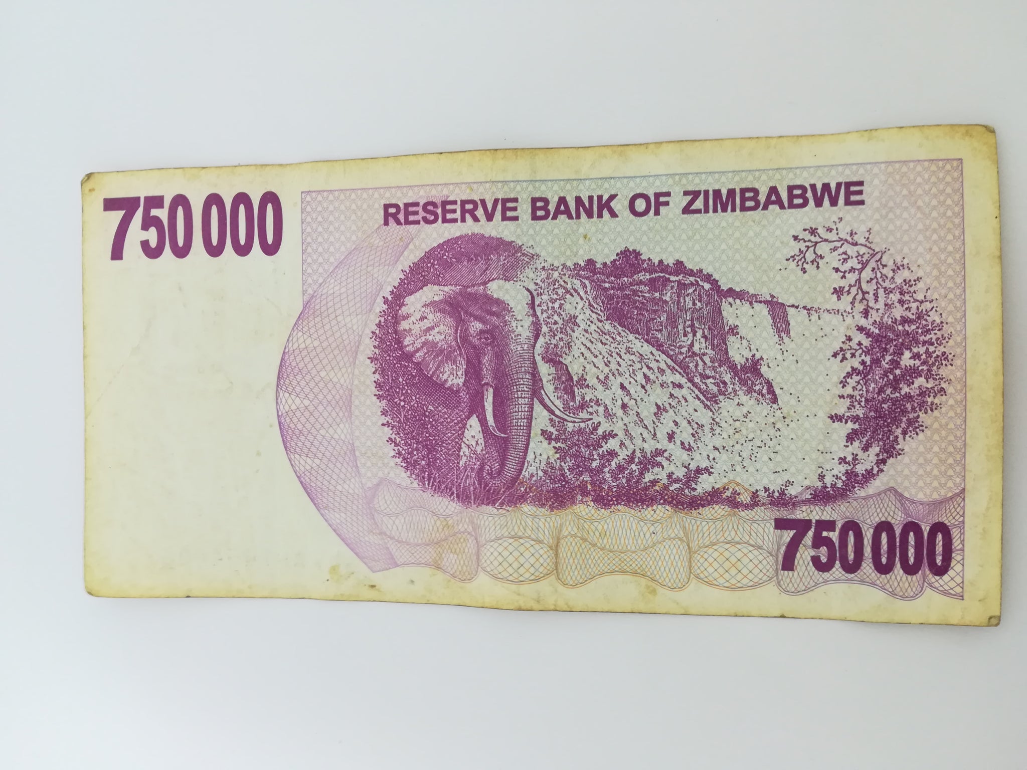 750 Thousand Zimbabwean Dollar Bank Note