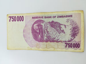 750 Thousand Zimbabwean Dollar Bank Note