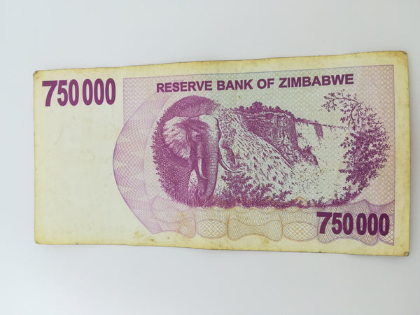 750 Thousand Zimbabwean Dollar Bank Note