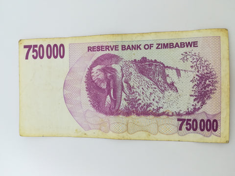 750 Thousand Zimbabwean Dollar Bank Note