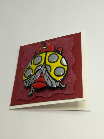 Greeting Card - Single 3-Dimensional Art Card - Ladybird