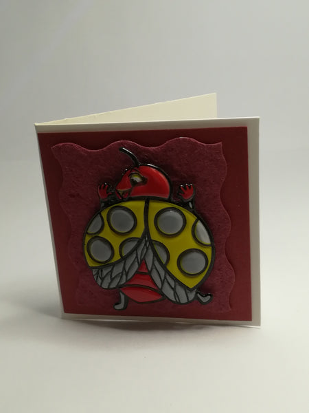 Greeting Card - Single 3-Dimensional Art Card - Ladybird