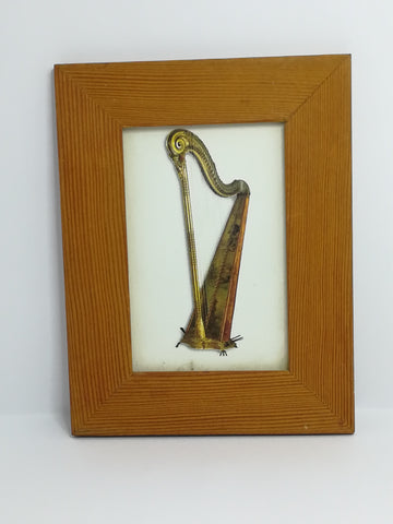 Miniature Framed Harp Picture